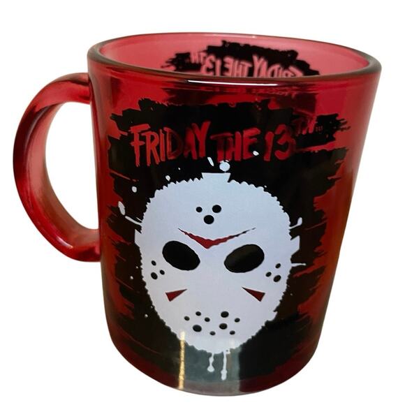 FRIDAY 13th JASON VOORHEES MUG BLOODY HOCKEY MASK 17.5oz GLASS  COLLECTIBLE RARE - Picture 3 of 8